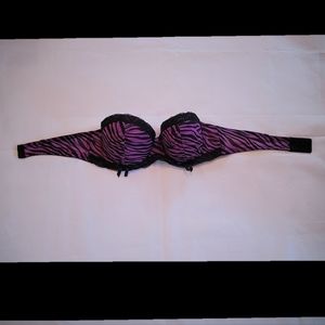 Purple and black zebra bra 34B